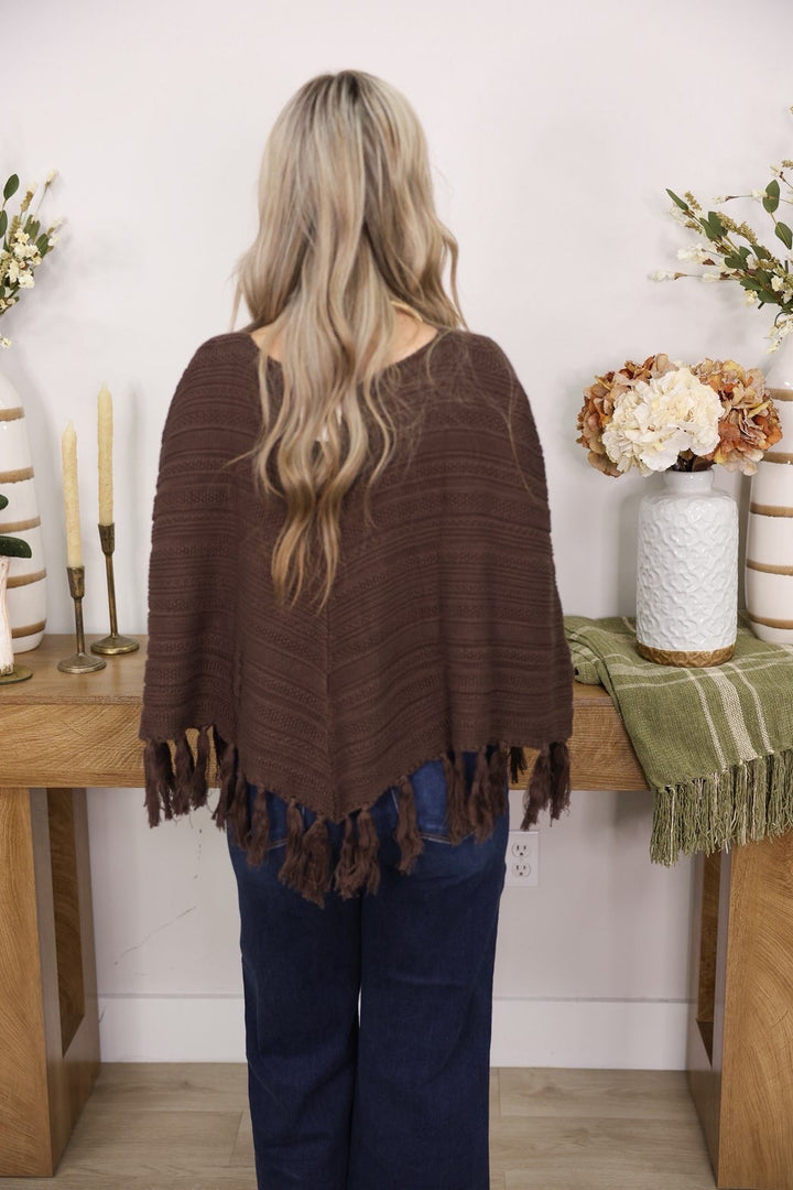 Poncho Sweater Top "Chocolate"