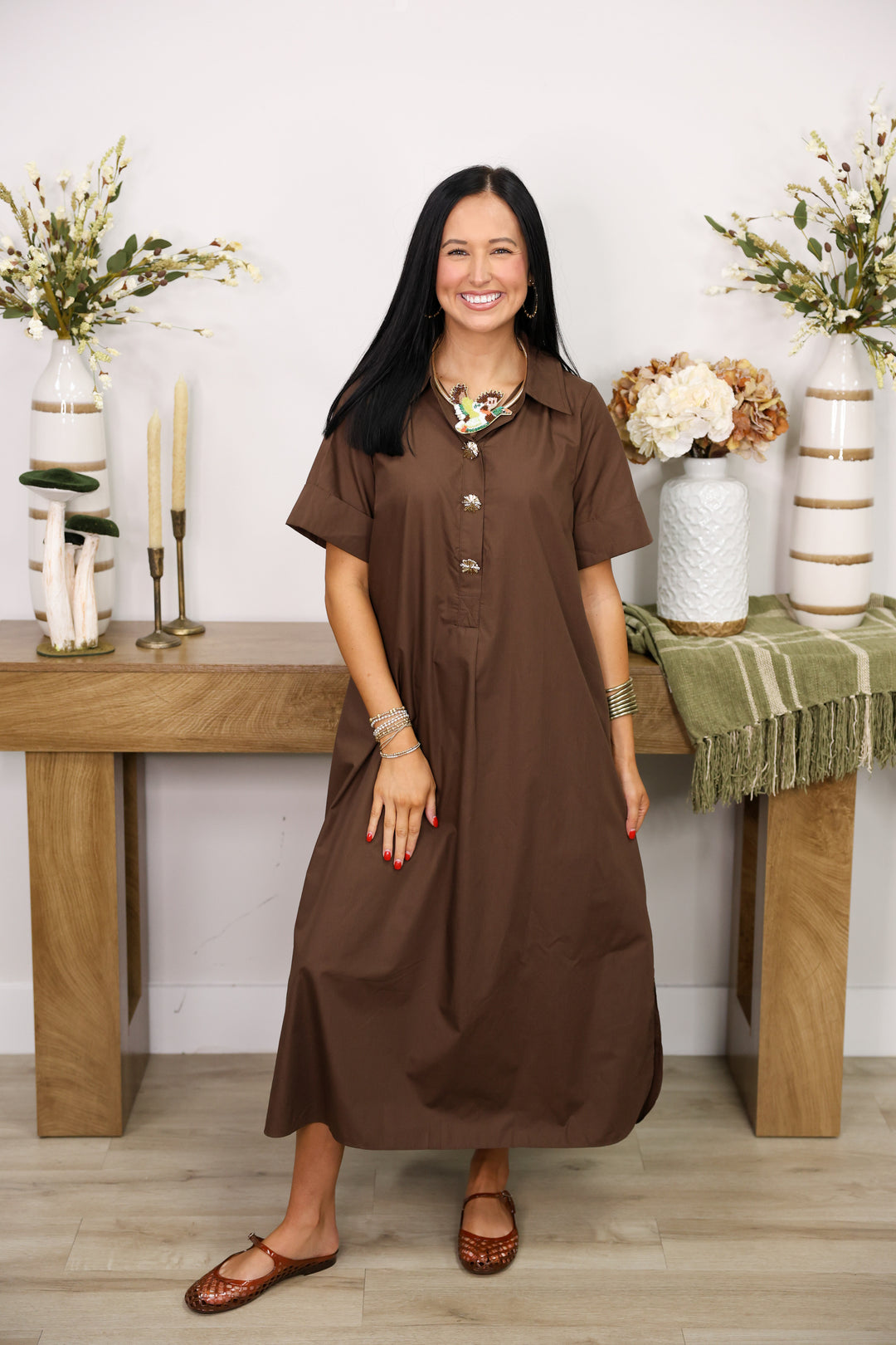 The Staple Midi Dress "Brown"