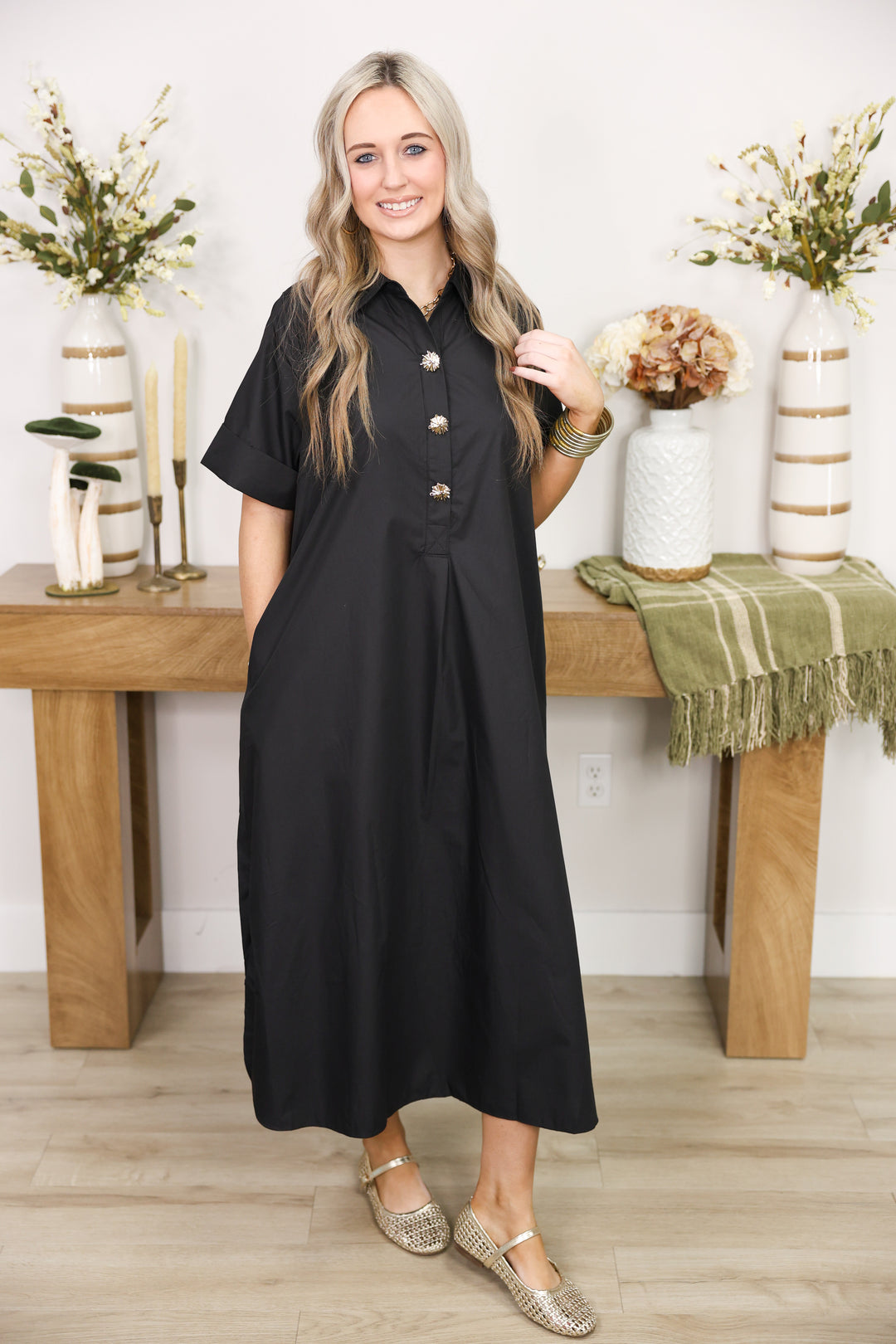 The Staple Midi Dress "Black"