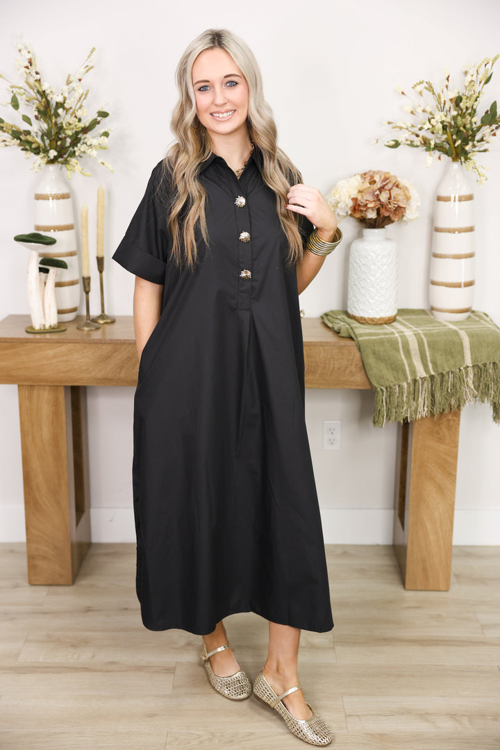 The Staple Midi Dress "Black"