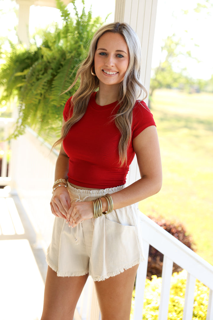 Olivia Basic Top "Red"