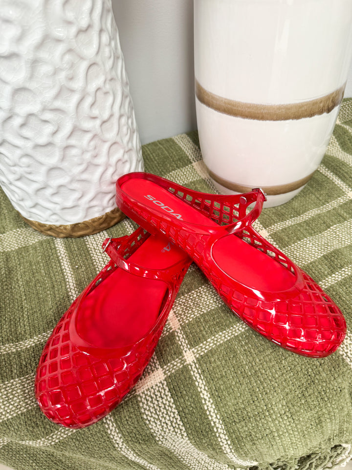 Soda - Slip On Jelly Flat "Red"