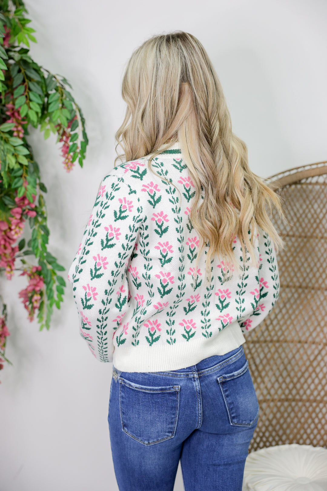 Garden Floral Cardigan "Ecru"