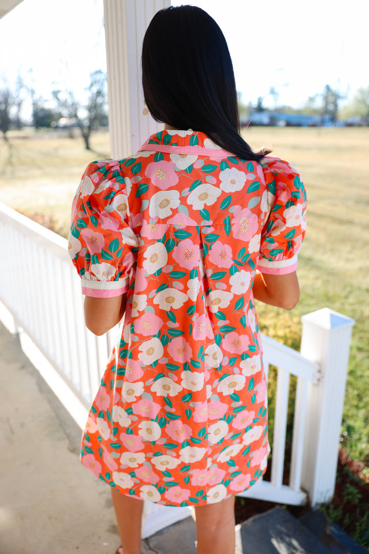 Floral Coral Dress