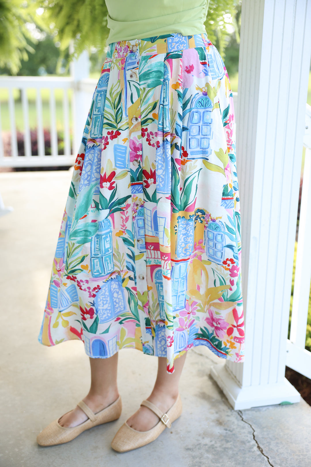 Seaside Villa Midi Skirt