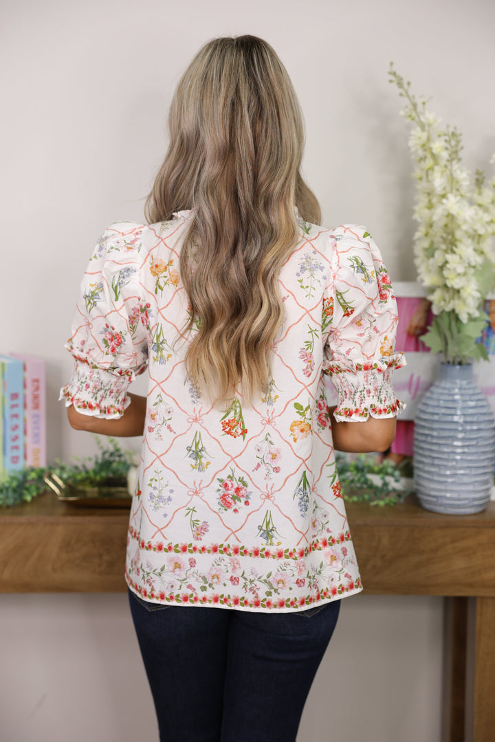 Sweet Peony Charm Top "Red"