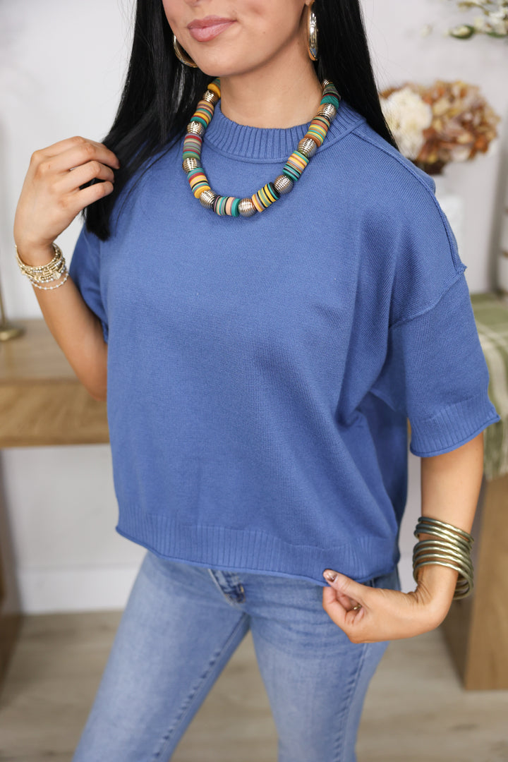 Relaxed Crew Neck Sweater "Slate"