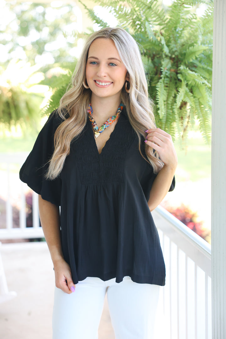 Black Collared Top
