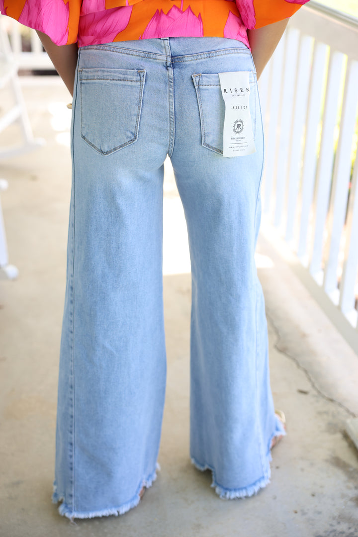 Risen - High Rise Ankle Wide Leg Jeans "Light"