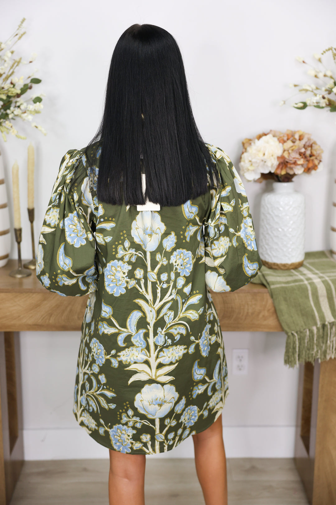 Olive & Blue Bloom Dress
