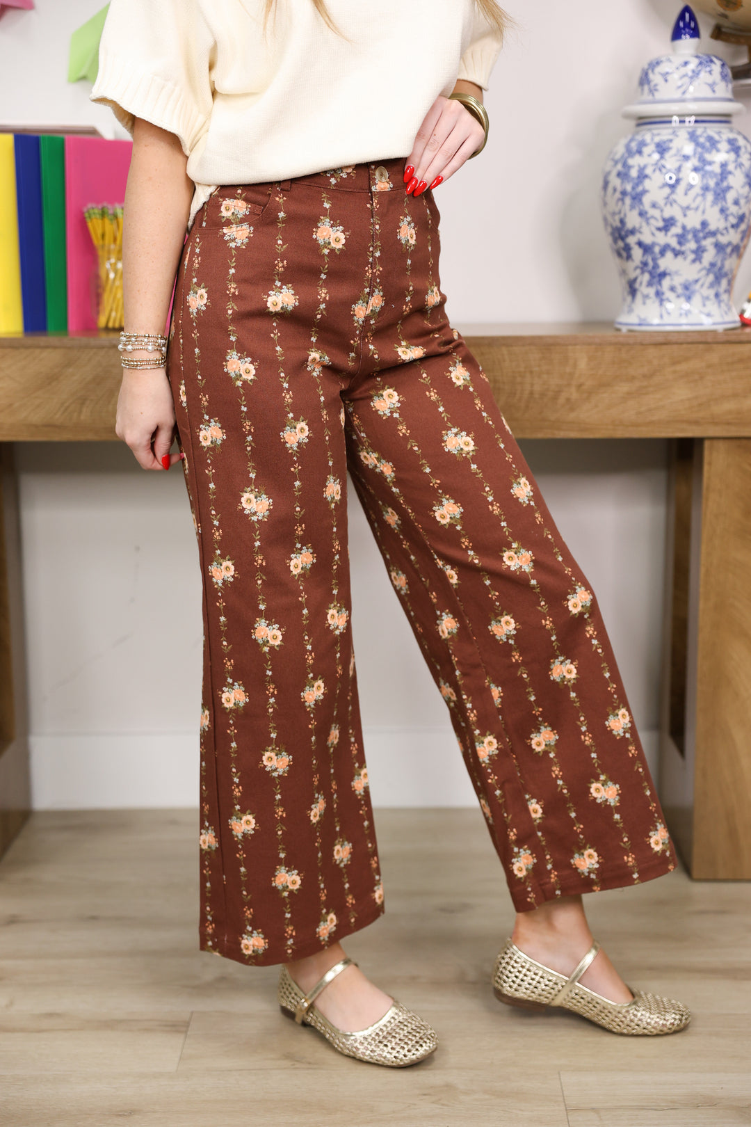 Floral Pants "Brown"