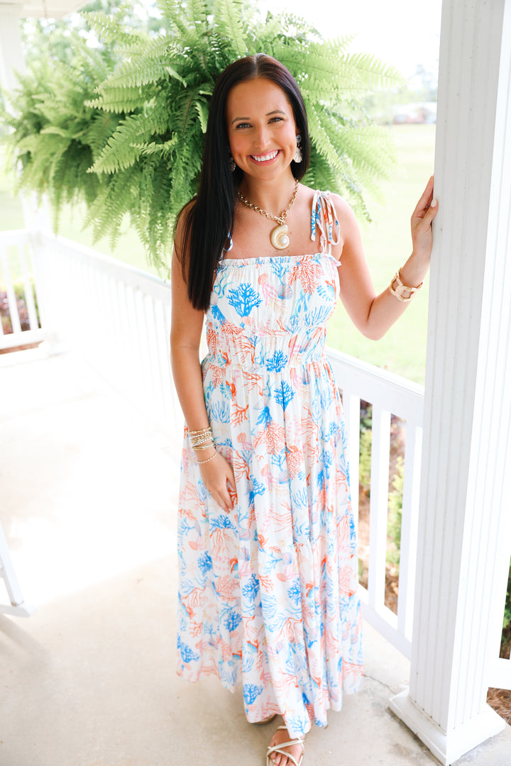 Coral Reef Midi Dress