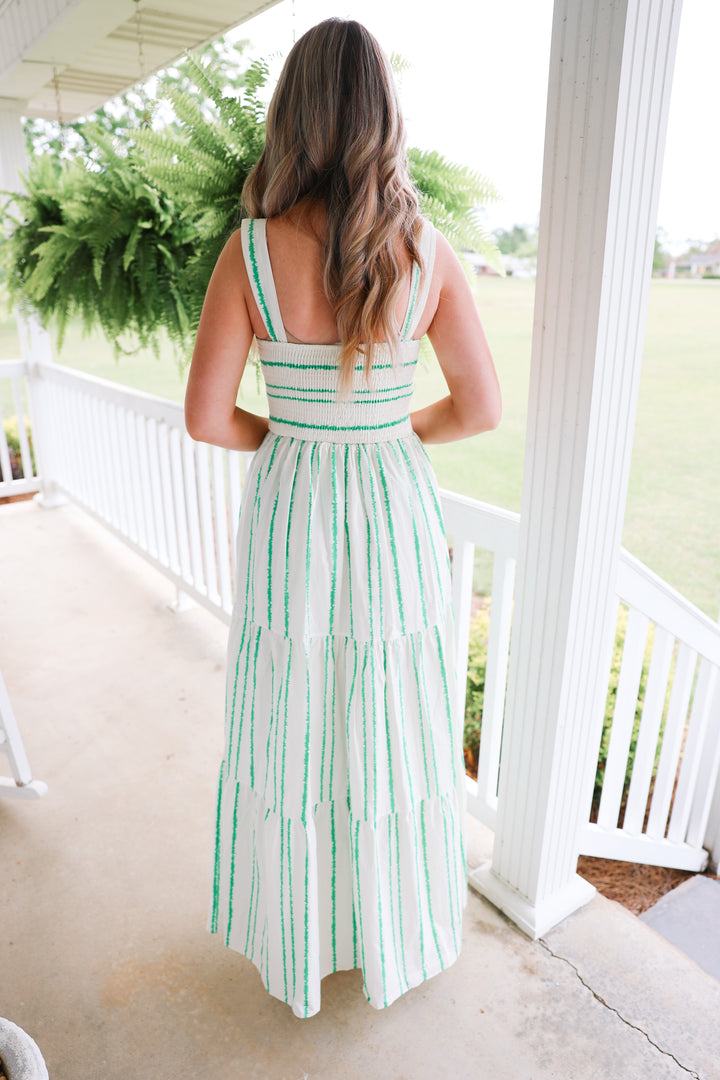Sophia Striped Dress "Green"