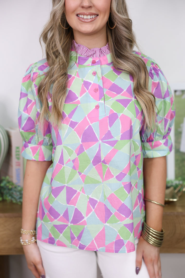 Geometric Colors Top "Purple Mix"