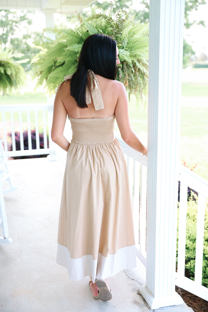 Coastline Midi Dress "Taupe"