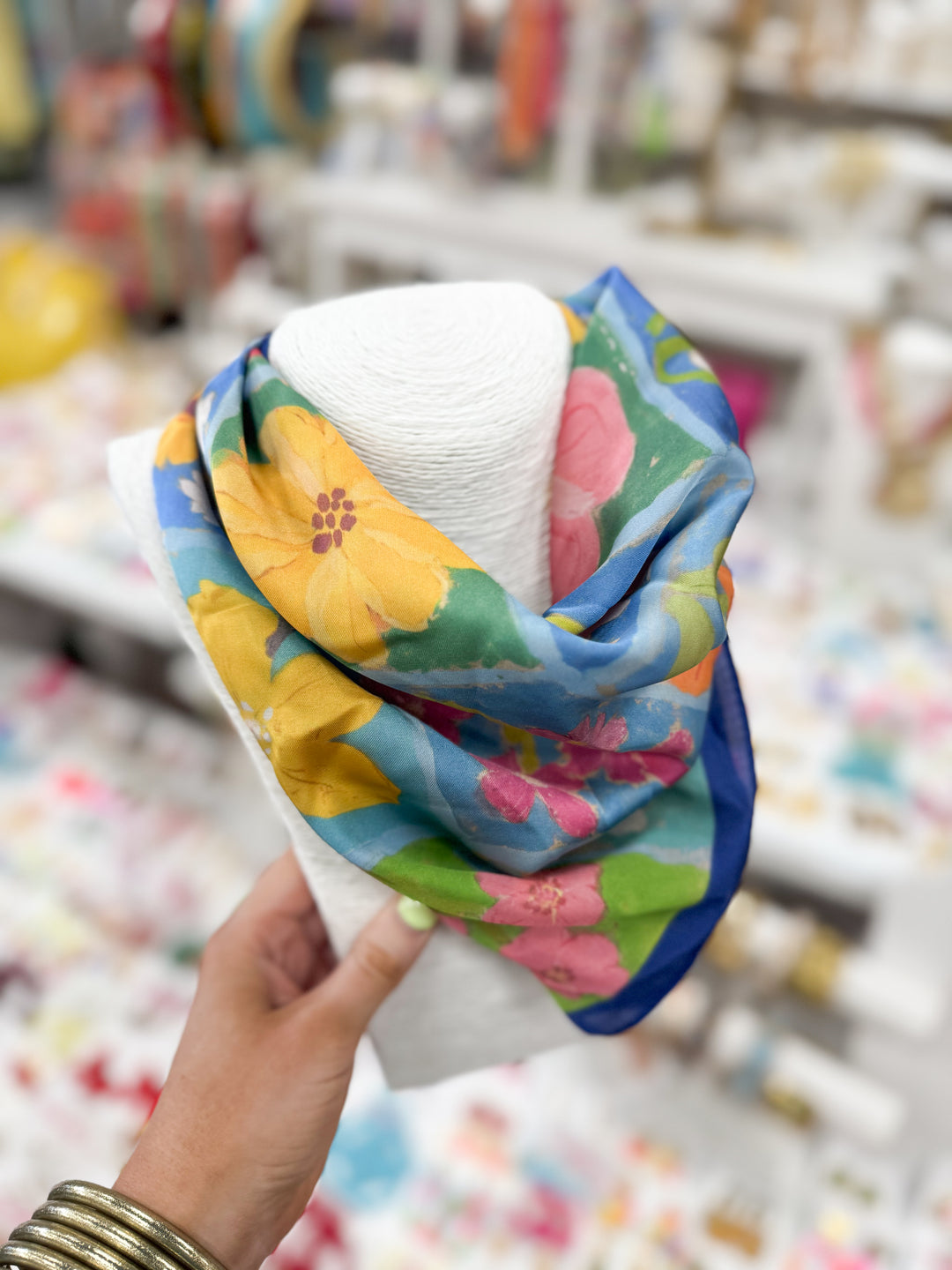 Hart Designs Jewelry - Fresh Florals Scarf Necklace "Blue"