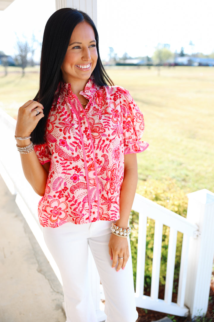 Pink Paisley Top