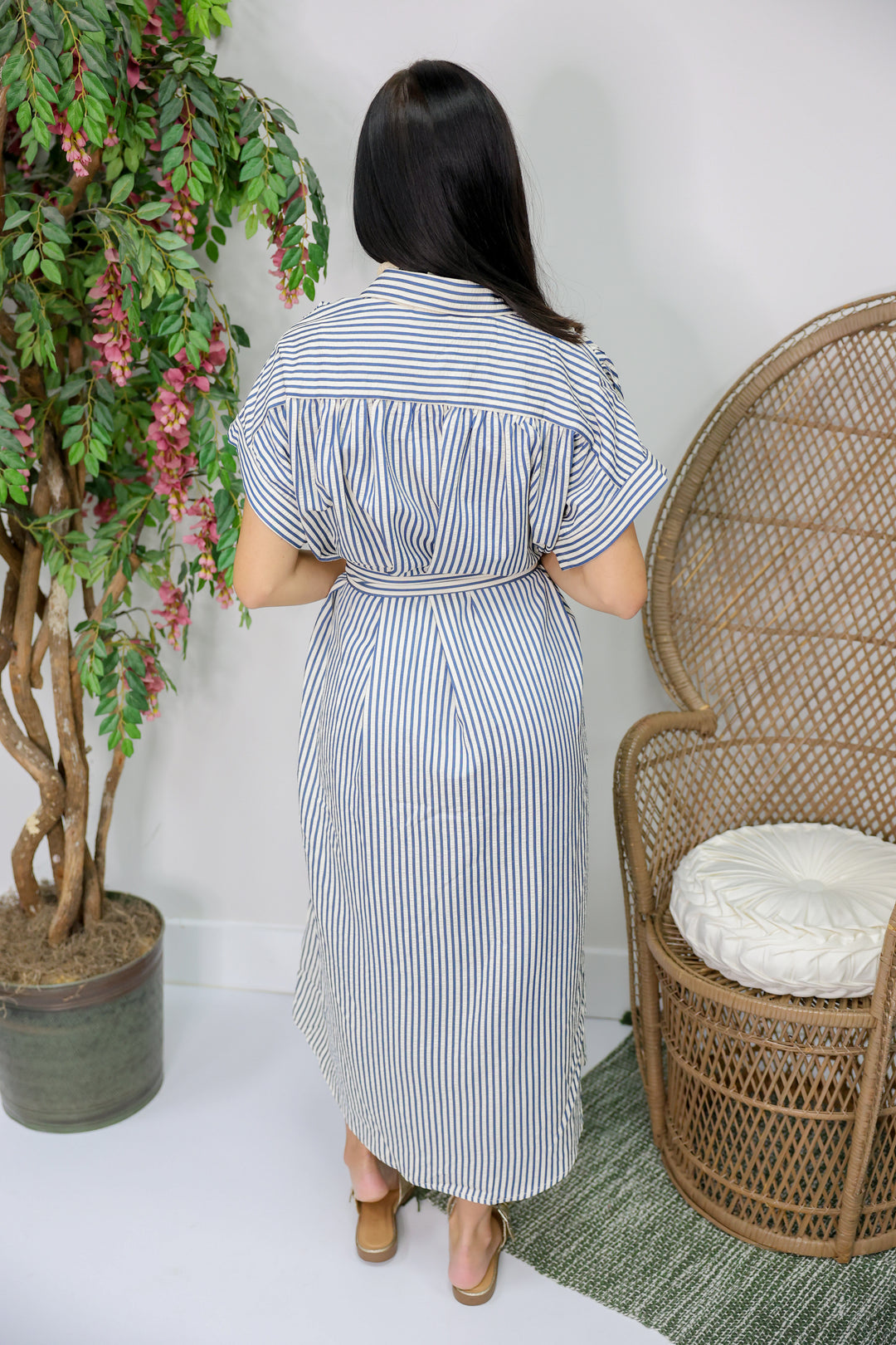 Classic Whimsy Button Dress "Indigo"