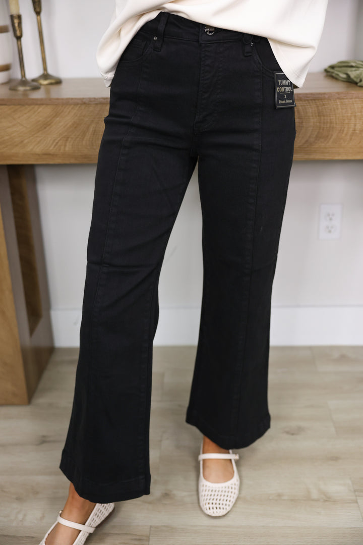 Risen - TC High Rise Crop Wide Pants "Black"