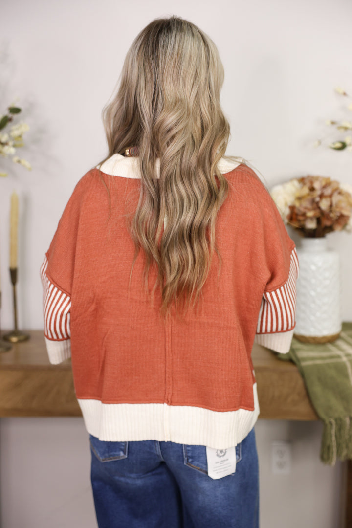 Half Sleeve Sweater Top "Rust"
