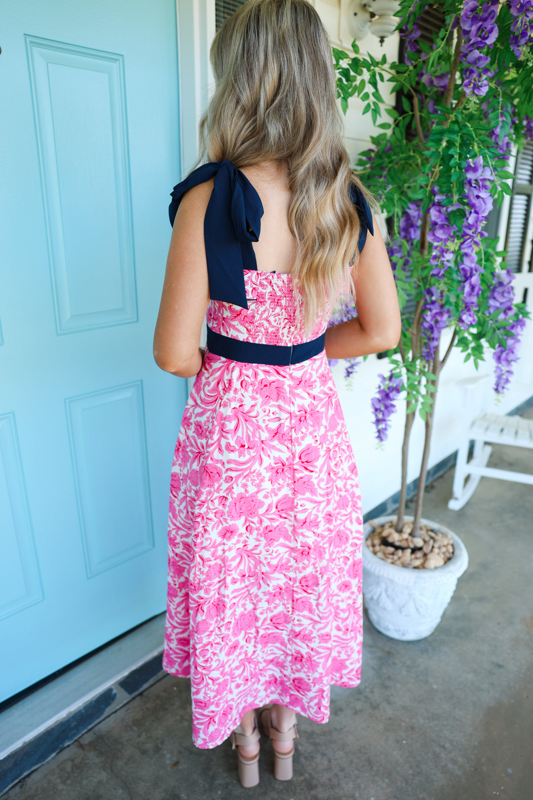 Stella Dress "Pink/Navy"