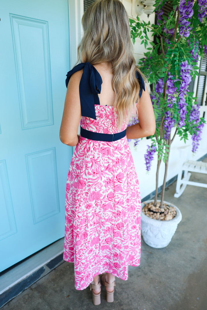 Stella Dress "Pink/Navy"