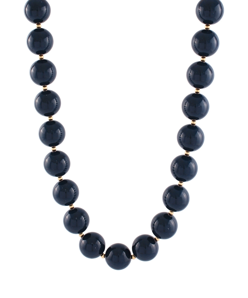 Acrylic & CCB Ball Necklace "Navy"