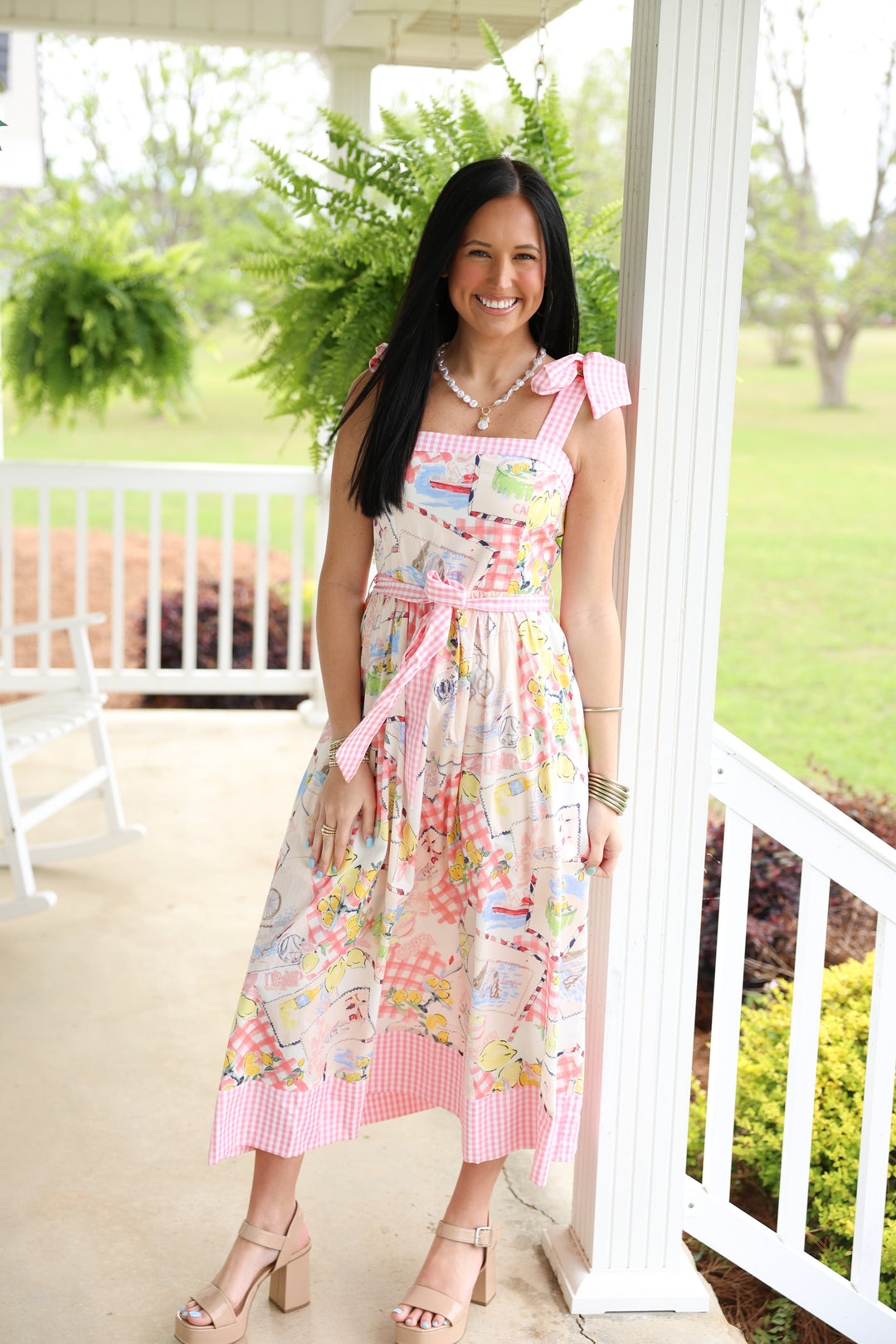 Capri Summer Midi Dress "Pink"