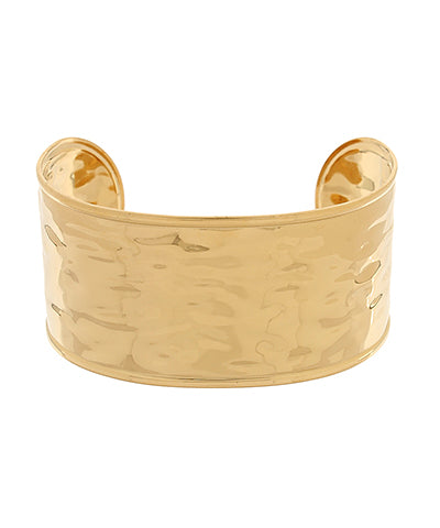 Wide & Textured Cuff Bracelet "Gold"