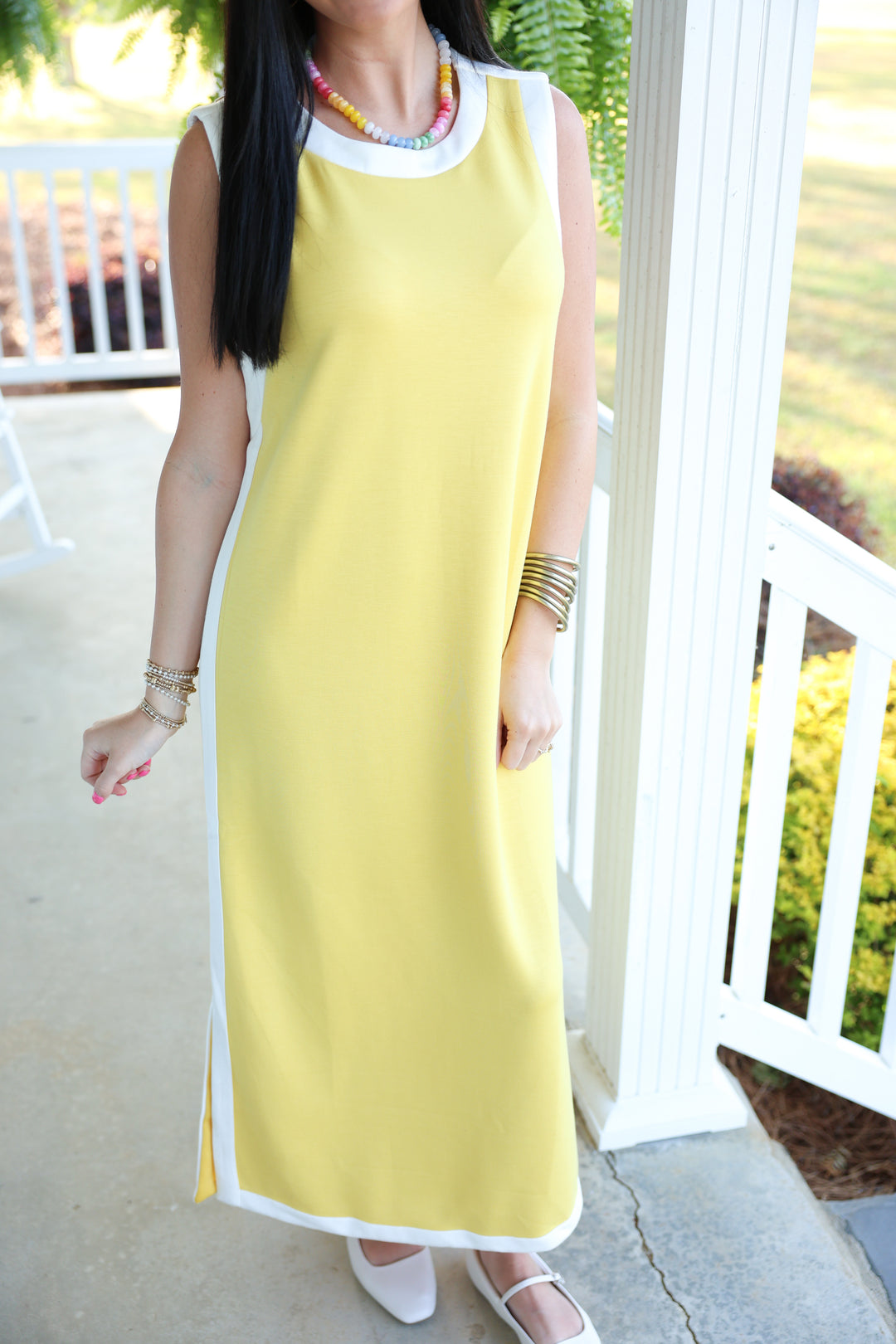 On the Go Midi Dress "Lemon"