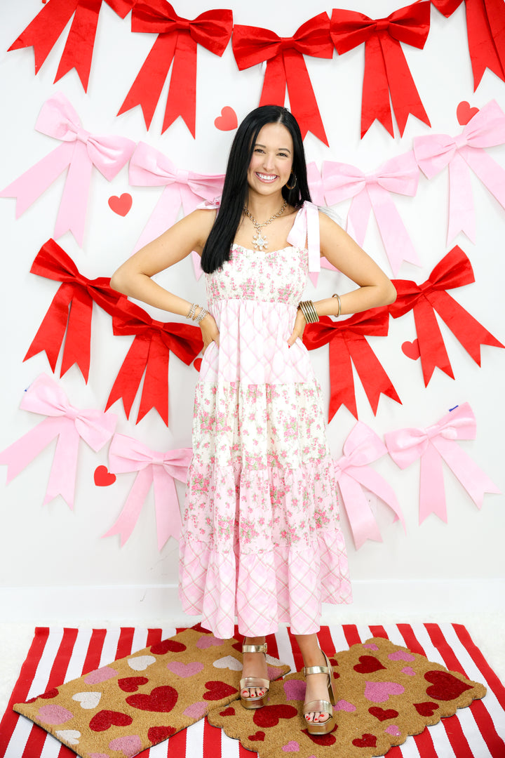 Fancy In Love Midi Dress "Lt.Pink/Multi"