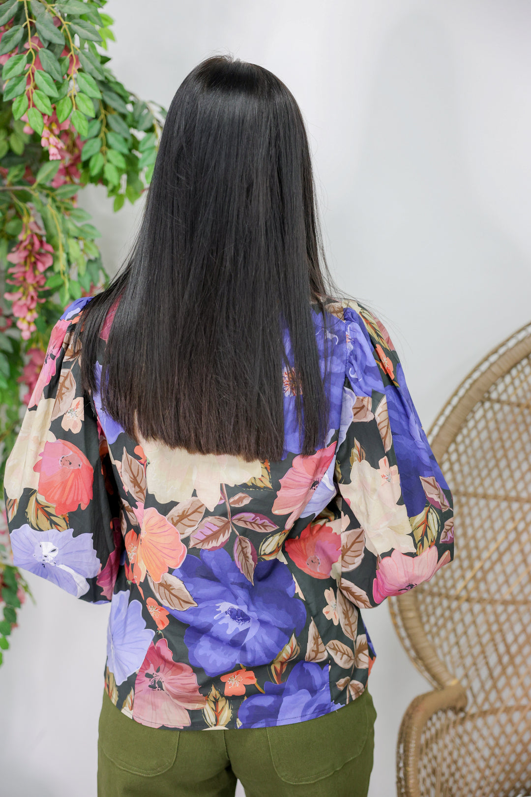 Midnight Florals Top "Black"