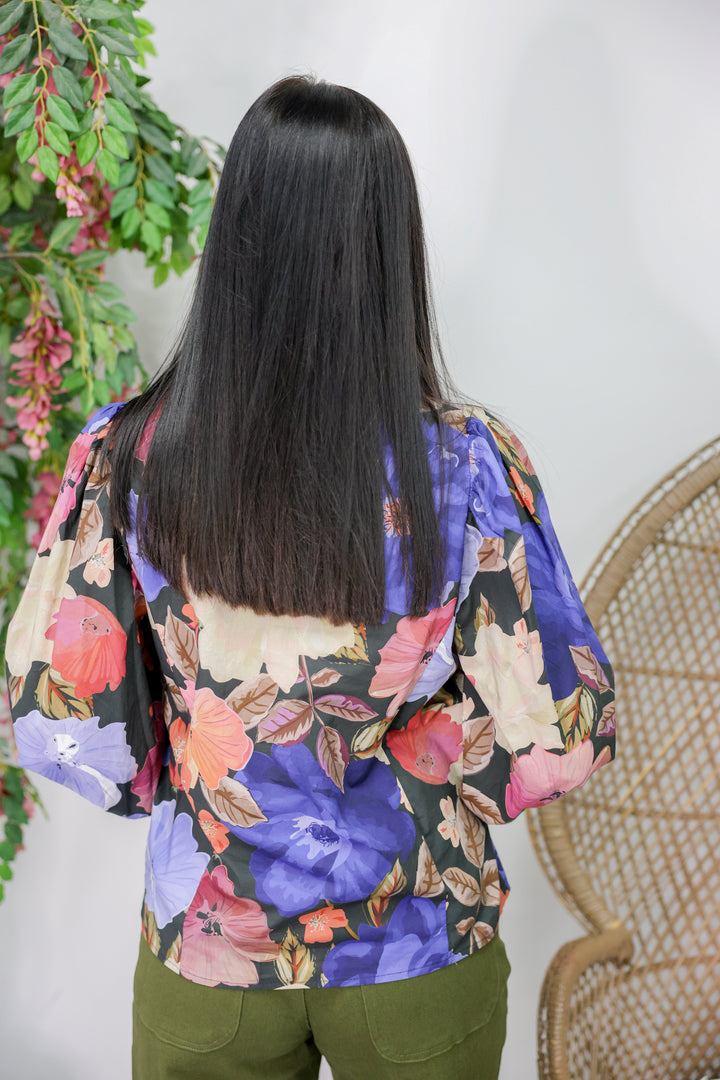 Midnight Florals Top "Black"