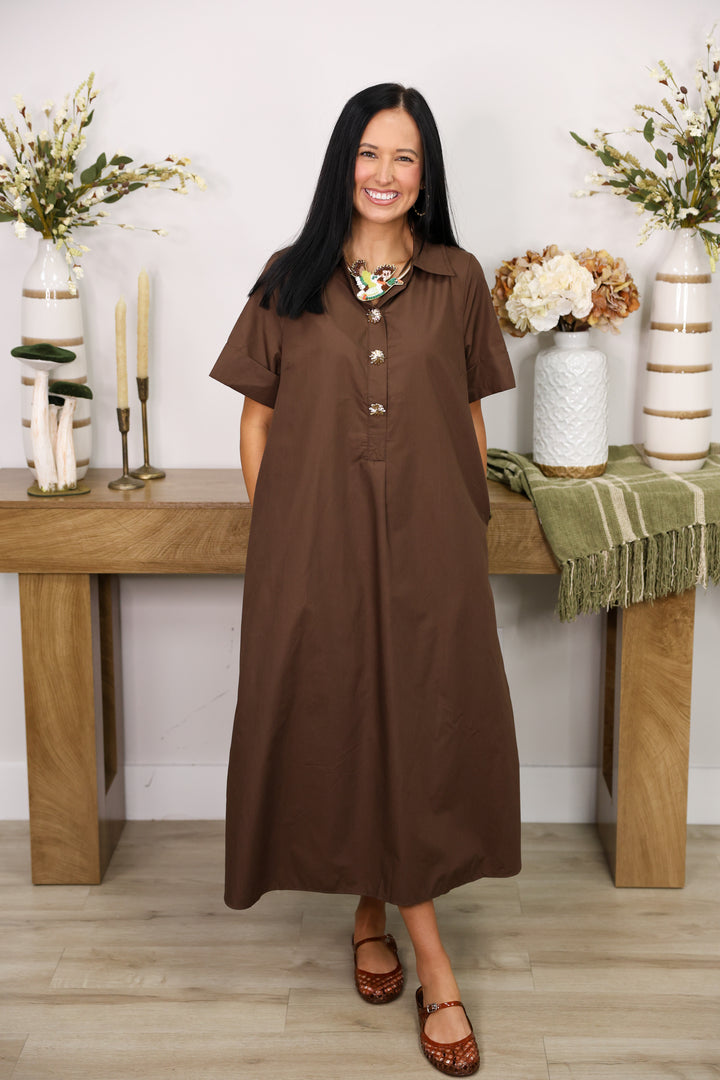 The Staple Midi Dress "Brown"
