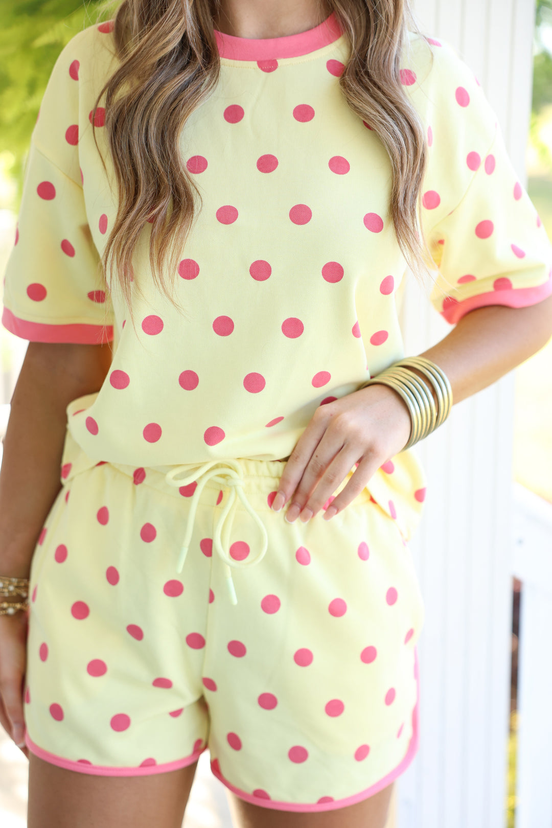 Classic Polka Dot Set "Yellow/Pink"