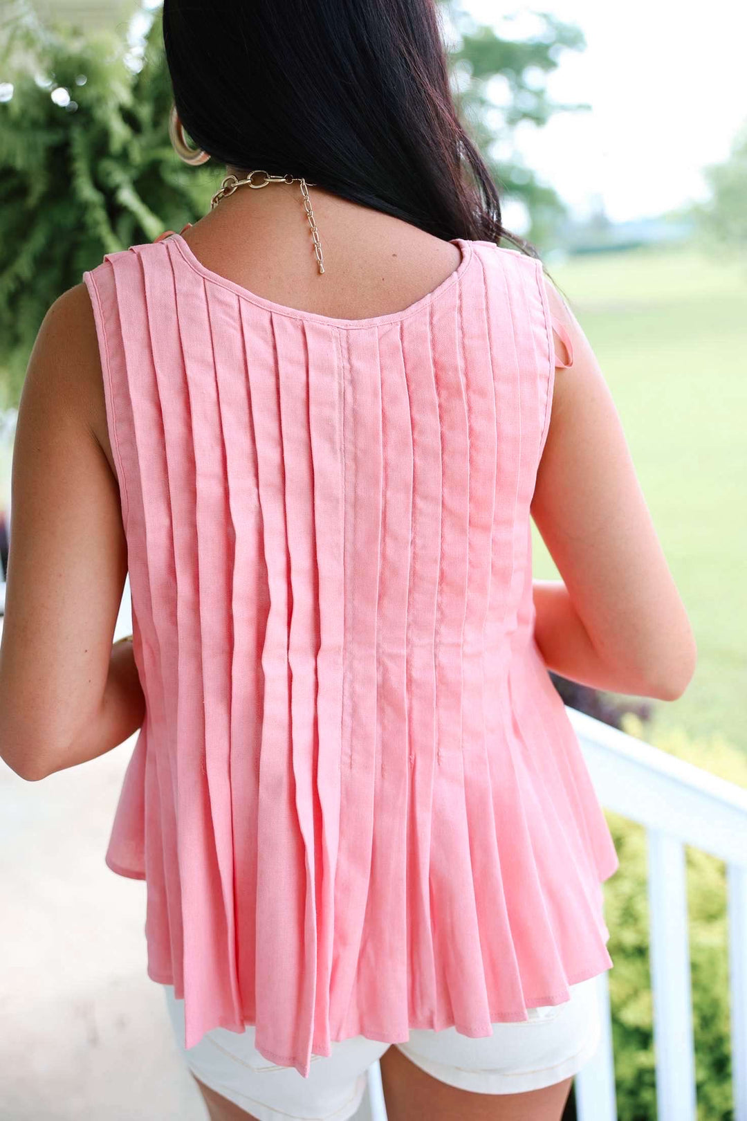 Pleated Woven Blouse "Blush"