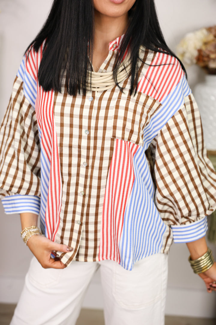 Falling Fall Top "Brown Mix"