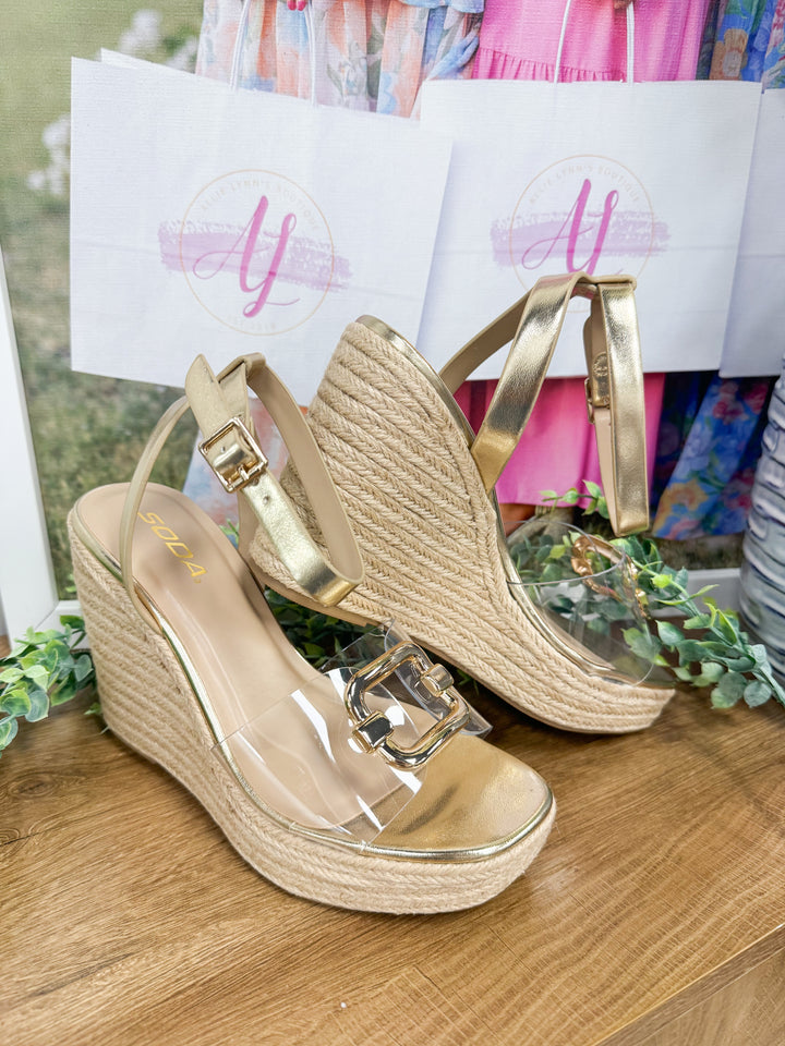 Notice Clear Wedge Sandal