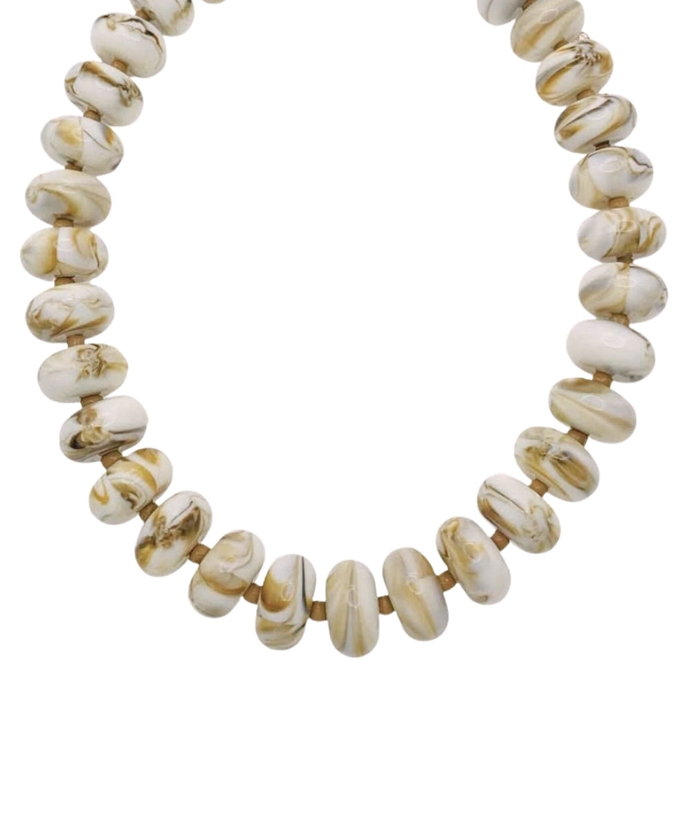 Rondelle Bead Necklace "Ivory"