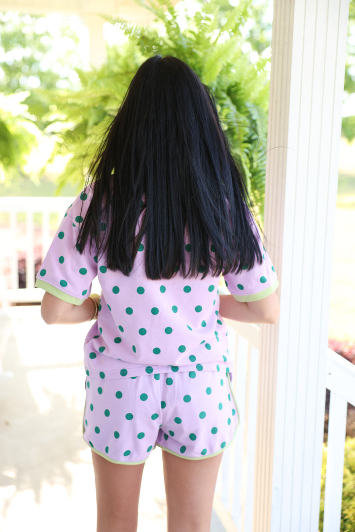 Classic Polka Dot Set "Lavender/Green"