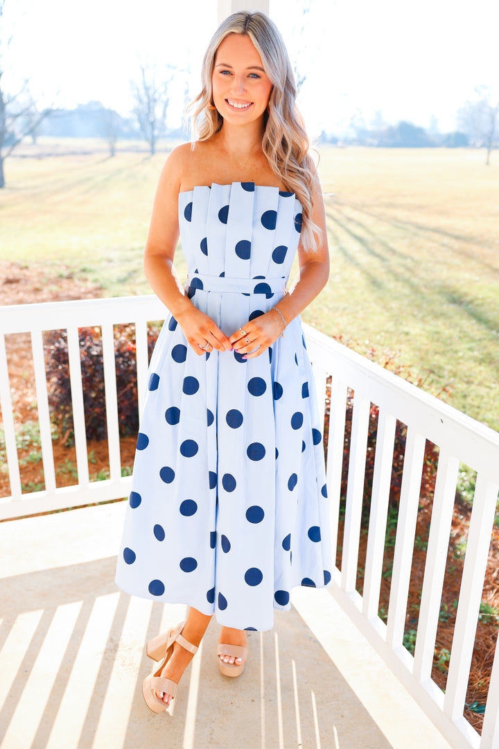 Polka Dot Charm Strapless Dress