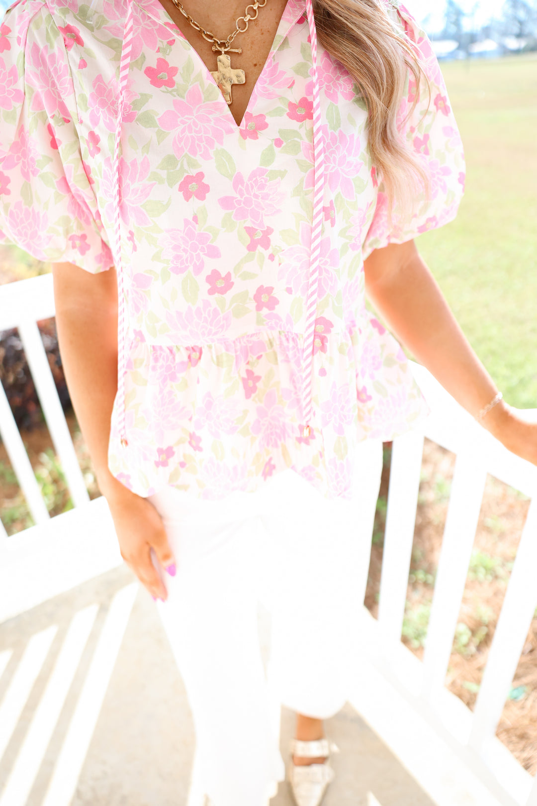 Garden Strolls Floral Top