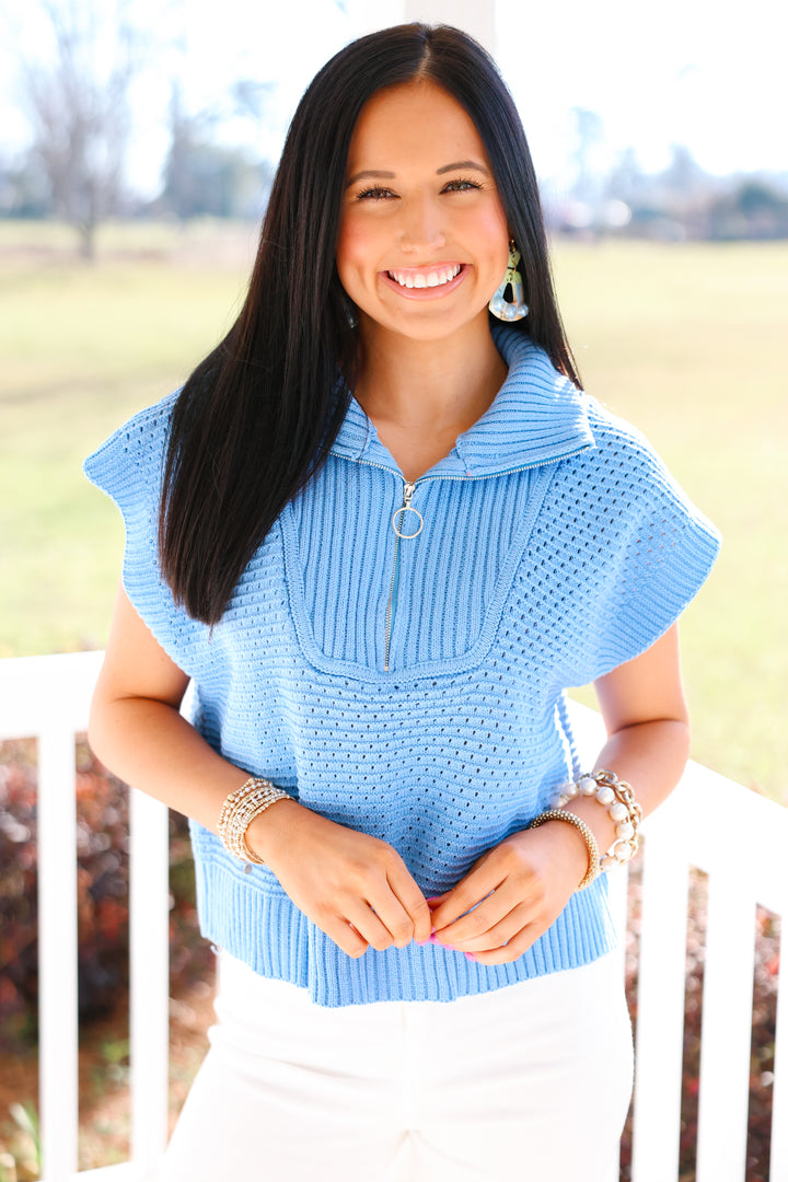 Breezy Sweater Top "Blue"