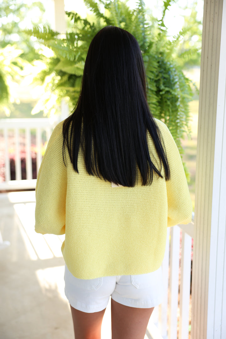 Solid Dolman Short Sleeve Top "Lemon"