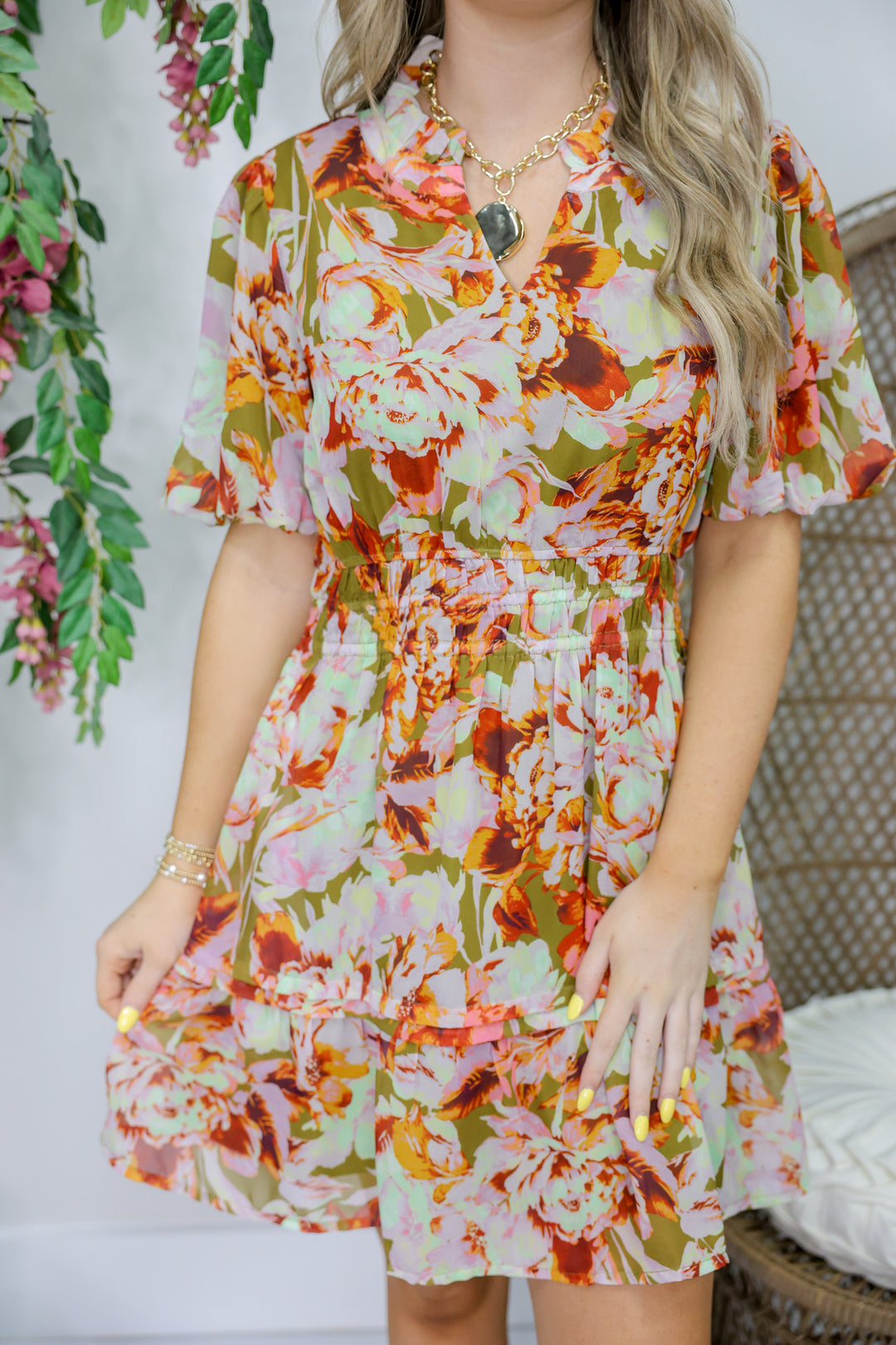 Breezy Bronze Mini Dress
