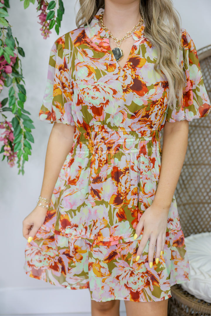 Breezy Bronze Mini Dress