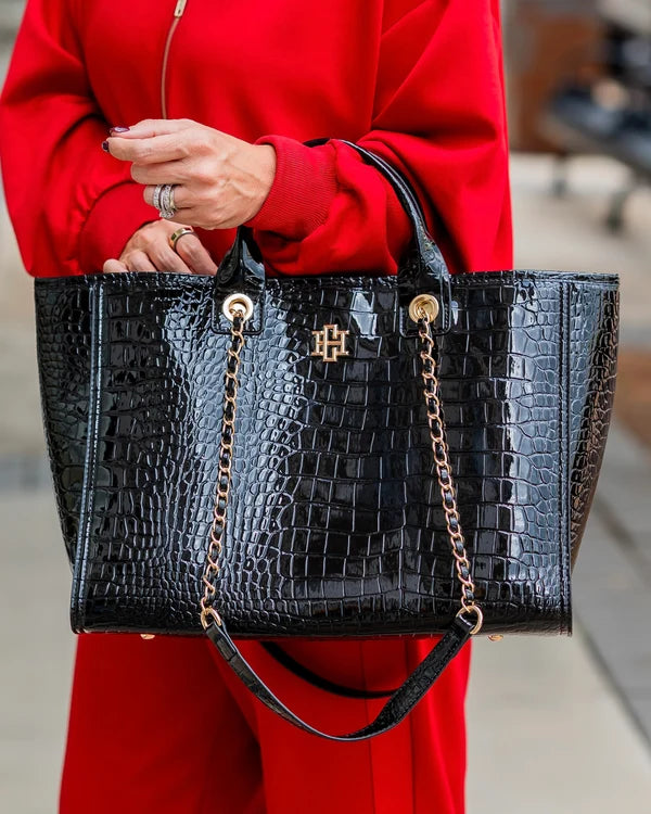 Caroline Hill - Missy Tote - Black Patent EC