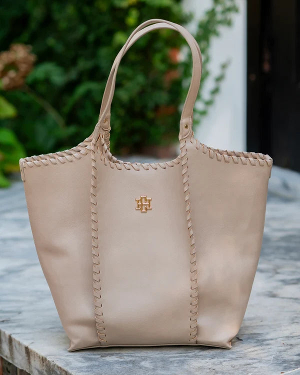 Caroline Hill - Emory Whipstitch Tote - Stone
