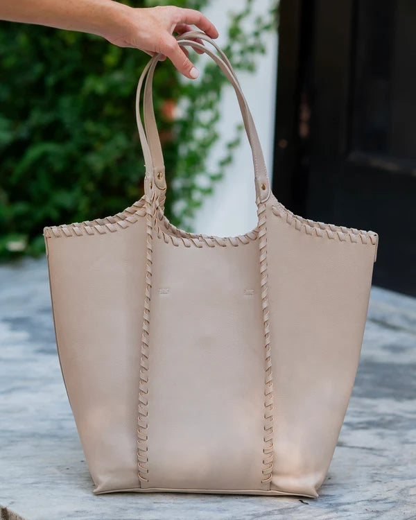 Caroline Hill - Emory Whipstitch Tote - Stone