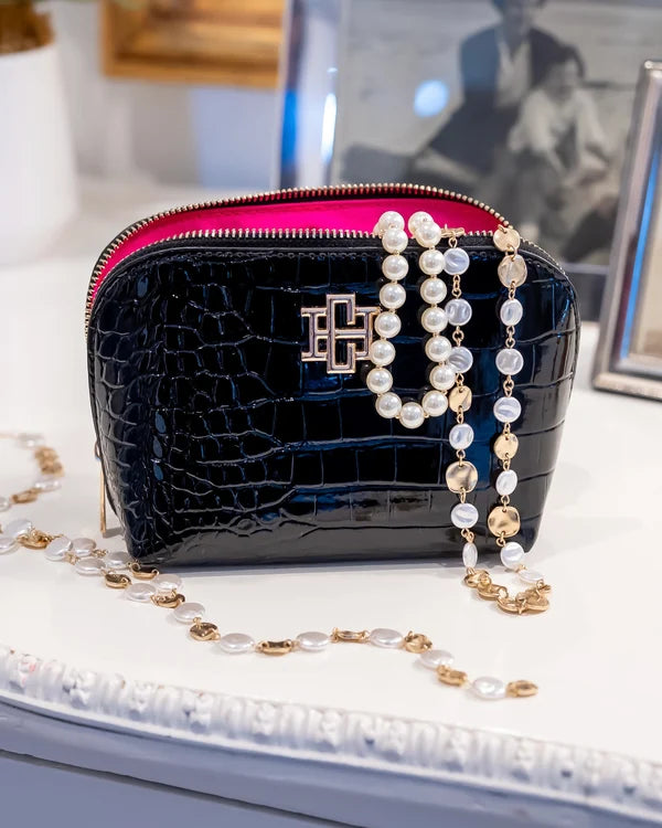 Caroline Hill - Ibiza Small Pouch - Black Patent EC